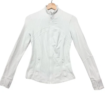 Jaqueta Lululemon Define Feminina Tamanho 6 Logotipo Branco Manga Buraco no Polegar *defeituosa - Imagem 1 de 4