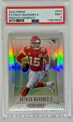 2022 Prizm Patrick MAHOMES II #PF-4 Silver Prizm Flashback - PSA 9 - Image 1 of 2