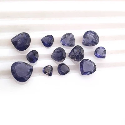 Natural Iolite Mix Size Heart Cut Loose Gemstone Lot 41 Pcs 4-9.5 mm 27 CT - Image 1 of 4
