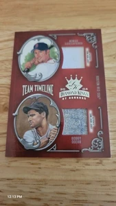 2004 Diamond Kings Team Timeline Nomar Garciaparra & Bobby Doerr GU Jersey 18/25 - Picture 1 of 2