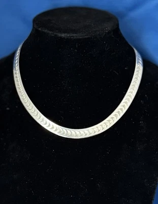 COLLAR Grabado DE COLECCIÓN ESTERLINA 925 MILOR ITALIA 18" ESPIGA 8mm Foto 1 de 4