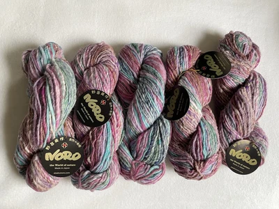 Lot of 5 Noro Transitions Yarn Pink Purple Blue Col 7 Lot A Wool Silk Angora - Image 1 of 4