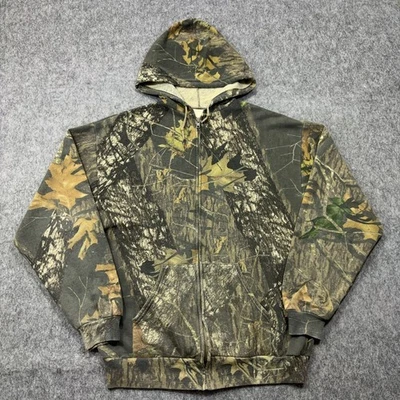 Vtg Jerzees Outdoors Full Zip Hoodie Mens Large Mossy Oak Camouflage Sweatshirt - Image 1 of 4