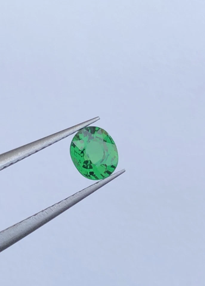 Granate Tsavorita Natural - 0,58 Ct Limpieza de Ojos Tanzania Corte Ovalado | Sin Tratamiento Foto 1 de 4