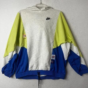 NIKE Sportswear hoodie sz M ICON CLASH PULLOVER gray green blue (CJ2029 051) - Picture 1 of 6