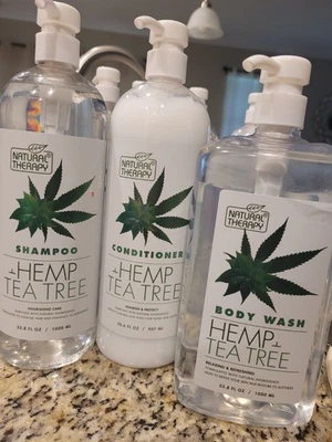 3 piece - Natural Therapy Hemp & Tea Tree Shampoo - Conditioner - lotion - Image 1 of 4