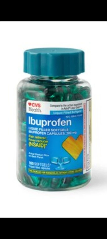 CVS Ibuprofen Liquid SoftGels Pain & Fever Relief 200mg / 80 Ct Exp 02/2028