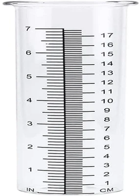 Tubo de vidrio medidor de lluvia de 7" de capacidad para patio jardín hogar exterior (1 pieza) Foto 1 de 4
