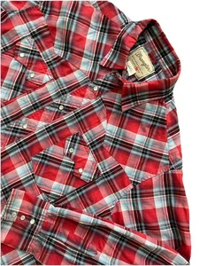 Wrangler Western Fashion Shirt Pearl Snap Red Plaid Men’s XXL Rodeo 2XL - Picture 1 of 9