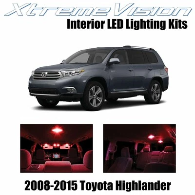 LED interior XtremeVision para Toyota Highlander 2008-2015 (16 piezas) rojo Foto 1 de 4