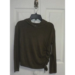 Zella Girls Soft Brushed Knit SideTie Leightweight Hoodie Green Park XS(7/8) $39 - Picture 1 of 5