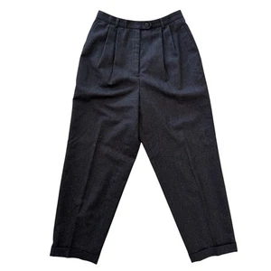 Talbots Size 10 (28x28) Gray Lined Pleated Cuffed 100% Wool Women's Pants - Picture 1 of 7
