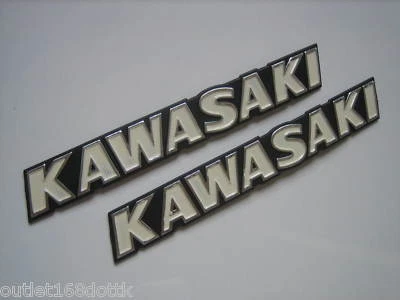 Pair Kawasaki KZ200 KZ750 B1-B4 KZ1000 A1-A2 Z1A Z1B Fuel Gas Tank Emblem Decals - Image 1 of 4