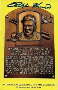 Ralph Kiner Autographed Gold HOF Plaque /JSA Authenticated - Picture 1 of 3