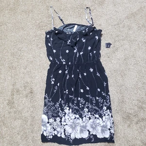 Xhilaration Black White Flowers Floral Dress Youth Girls Size L Large - Picture 1 of 6