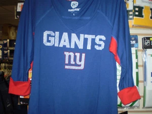 NFL NEW YORK GIANTS GIII LADIES L LG HANDS HIGH 3/4 SLEEVE SHIRT/T-SHIRT NEW NWT - Picture 1 of 1