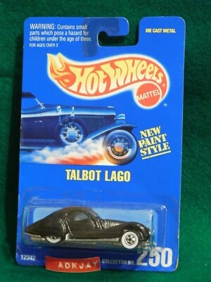 Hot Wheels ~ Collector No. 250 ~ Talbot Lago ~ Black with White Wall Tires - Image 1 of 3