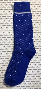 Mens Cotton Socks - Blue With White Polka Dot Design - New Without Tags - Picture 1 of 1
