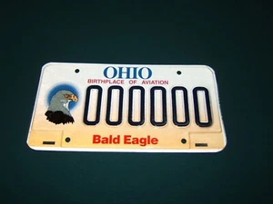 DMV BMV PROMO sample license plate Bald Eagle Ohio 000000 metal - Picture 1 of 2