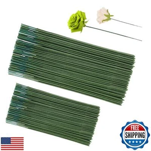 100 Pcs Green Flower Sticks 6.7inch/10inch Plastic Floral Stem Artificial Flo - Picture 1 of 5