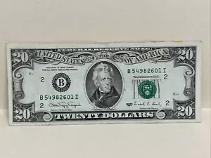 $20 Twenty Dollar Bill Federal Reserve Note 1990 New York B 54982601 I - Picture 1 of 2