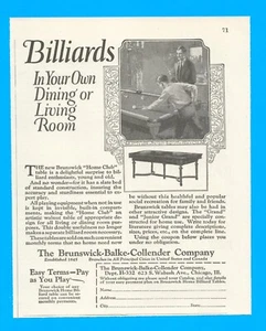 1926 Brunswick Billiards pool table print ad antique parlor game - Picture 1 of 3