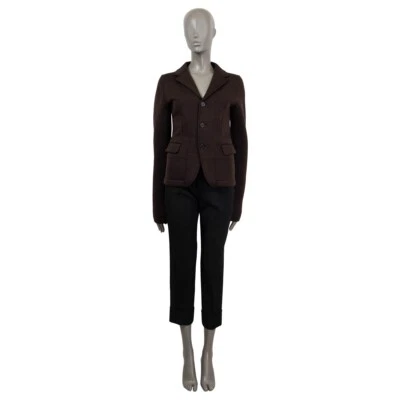 67325 auth JIL SANDER dark brown wool blend Blazer Jacket 36 S - Image 1 of 4