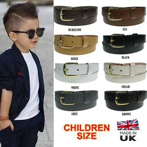 KIDS CHILDREN REAL LEATHER SKINNY BELTS GIRLS BOYS BELTS 25MM LEATHER UK BELTS - Picture 1 of 1