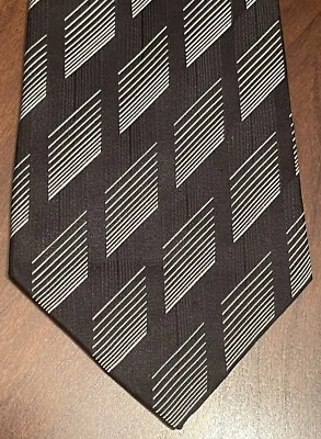 Gravata masculina Joseph & Feiss International preta cinza 100% seda feita na China - Imagem 1 de 4