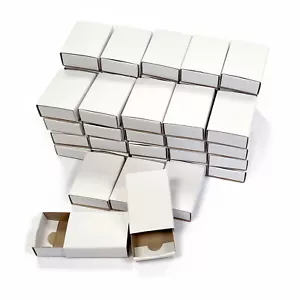 SET 50 PLAIN WHITE EMPTY MATCHBOXES WITH DRAWER CRAFT FAVOURS ADVENT CALENDAR - Picture 1 of 5