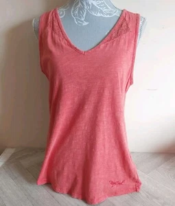 Rip Curl Surf Wear Women's M Salmon Red Sleeveless Pullover Vest V-Neck Tank Top - Picture 1 of 10