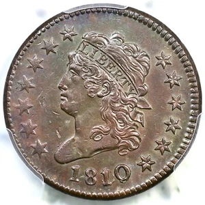 1810/09 S-281 R-1 PCGS AU Details Classic Head Large Cent Coin 1c - Picture 1 of 3