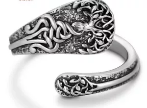 Baum Keltischer Knoten Sterling Silber Löffelring - Bild 1 von 2