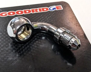 Accesorio de banjo de línea de freno de 90 grados GOODRIDGE 3/8" cromo P599-03 canales - Imagen 1 de 2