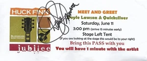 Meet & Greet Pass * por Doyle Lawson & Quicksilver (2016) Original Firmado - Imagen 1 de 1