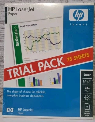 HP LaserJet Paper 8.5" x 11" NEW Sealed 75 Sheets Business Documents - Image 1 of 2