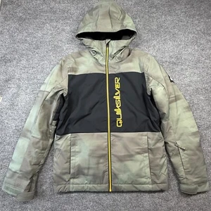 QUICKSILVER Dry Flight Tech 10K Snowboard Ski Jacket Boys Size XL 16 Camo Green - Picture 1 of 12
