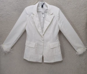 Windsor Women Jacket Large Cream Poly Blend Single Breasted Classic Fit Blazer - Picture 1 of 23