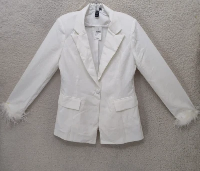 Windsor Women Jacket Large Cream Poly Blend Single Breasted Classic Fit Blazer - Image 1 of 4