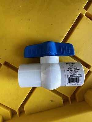 Válvula de bola deslizante de PVC de 3/4 pulgadas 5 piezas s40 mango azul proline 107-634-np horario 40 Foto 1 de 4