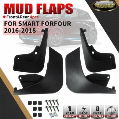 Conjunto de 4 para-lamas protetores contra respingos para Smart Forfour 2016 - 2018 Hatchback Coupe - Imagem 1 de 4