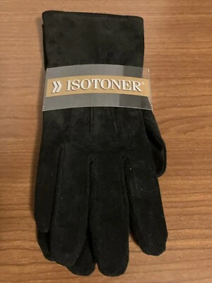 Guantes de terciopelo de cuero grandes para mujer Totes Isotoner vintage 2005 negros nuevos con etiquetas Foto 1 de 4