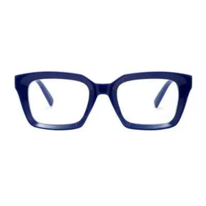 Non Prescription Clear Lens Glasses Thick Square Frame Eyeglasses Blue - Picture 1 of 6