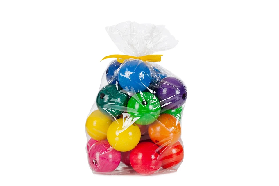 Fädelperlen 20 aus Holz, Ø 4cm NEU Fädelspiel Fädeln Holz  - Bild 1 von 1