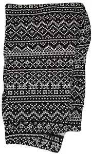 NO BOUNDARIES JUNIORS SNOWFLAKE FAIRISLE BLACK ANKLE LEGGINGS S(3-5) NWOT[CHR25] - Picture 1 of 1