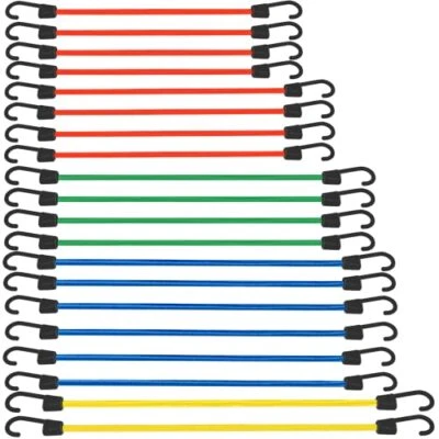 XSTRAP STANDARD 20 Pieces Premium Bungee Cords Assortment - Includes 20”, 24”, 30”, 35”, 40” Bun