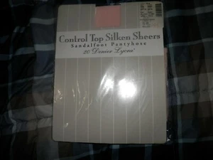 Control Top seide transparente Sandalfoot Strumpfhose 20 Den Lycra Small/Med pink - Bild 1 von 5