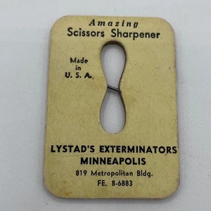 VTG Amazing Scissors Sharpener Advertising Lystad's Exterminators Minneapolis MN - Picture 1 of 4