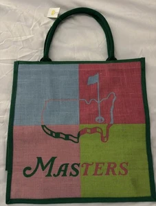 ¡Bolso Masters JUTE BEACH 2025!  Azul ROSA Verde! ¡De AUGUSTA NATIONAL! Bandera - Imagen 1 de 2
