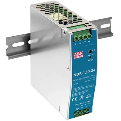 MeanWell NDR-120-12 Hutschienen-Netzteil für 35mm DIN-Schiene 120W 12V/DC 10A - Bild 1 von 2